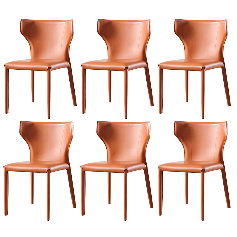 Modern Leather Dining Side Chairs Wingback Side Chair for Restaurant Use