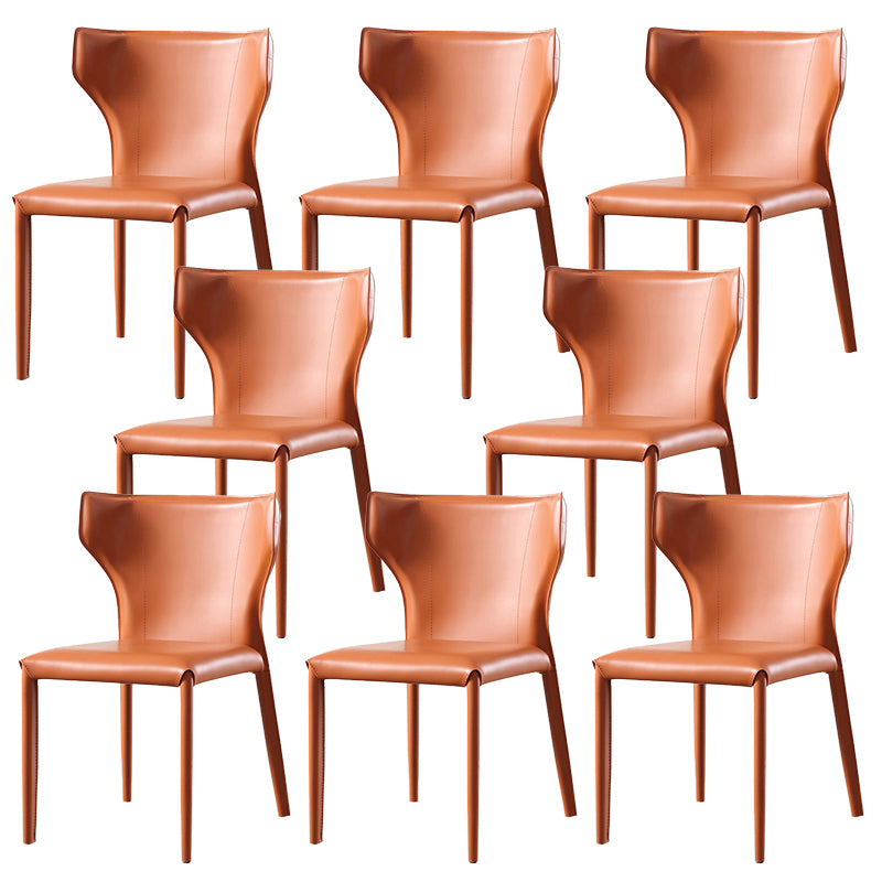 Modern Leather Dining Side Chairs Wingback Side Chair for Restaurant Use