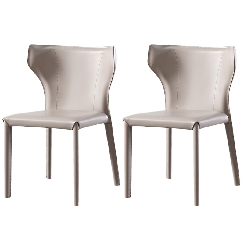 Modern Leather Dining Side Chairs Wingback Side Chair for Restaurant Use