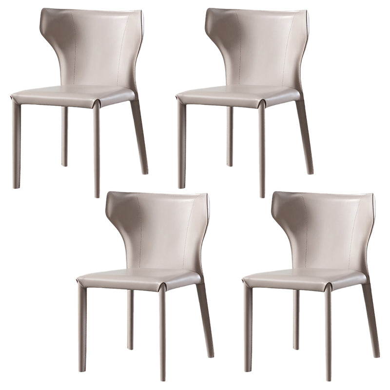 Modern Leather Dining Side Chairs Wingback Side Chair for Restaurant Use