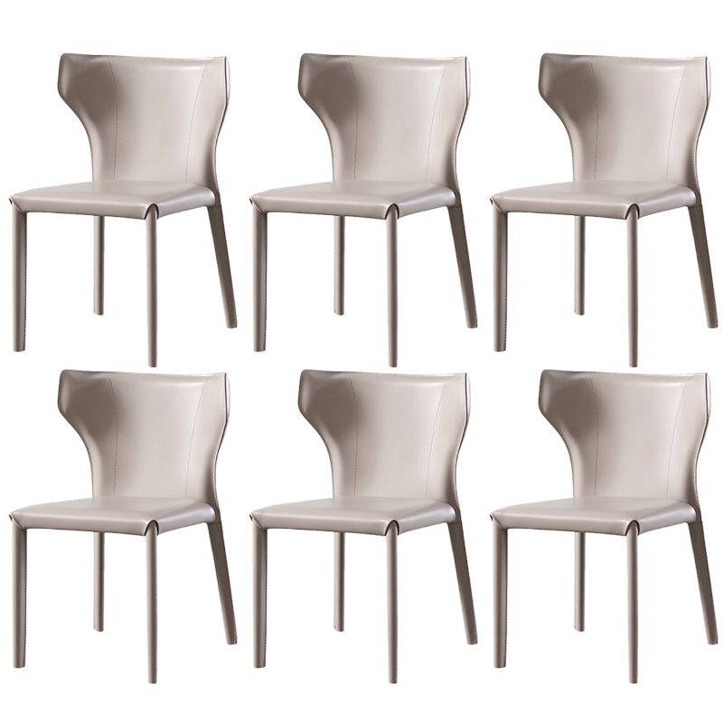 Modern Leather Dining Side Chairs Wingback Side Chair for Restaurant Use