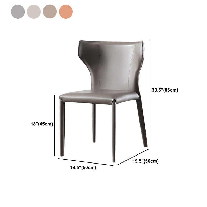 Modern Leather Dining Side Chairs Wingback Side Chair for Restaurant Use