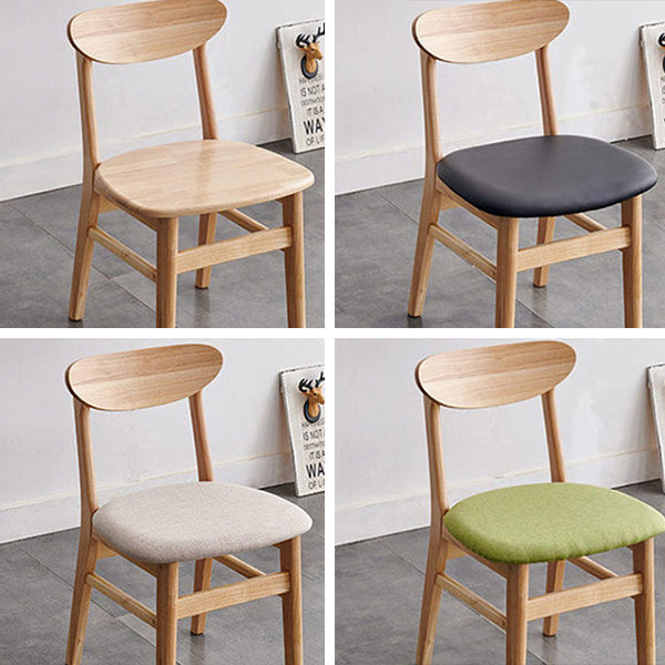 Contemporary Wood Dining Chair Open Back Dining Side Furniture in Matte Finish Indoor