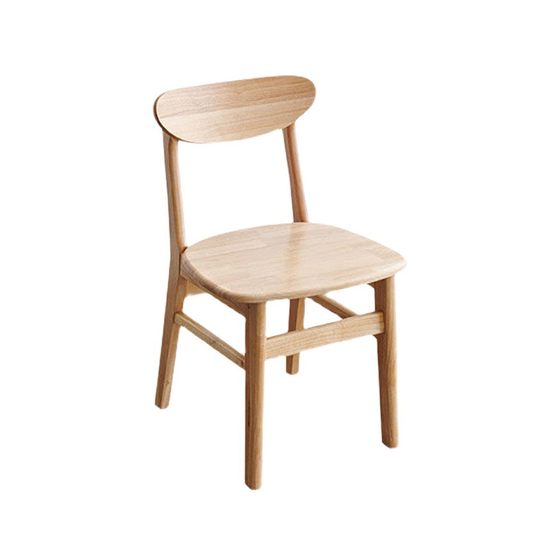 Contemporary Wood Dining Chair Open Back Dining Side Furniture in Matte Finish Indoor