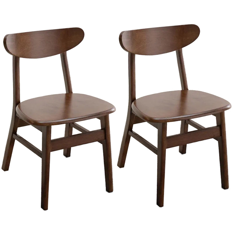 Contemporary Wood Dining Chair Open Back Dining Side Furniture in Matte Finish Indoor