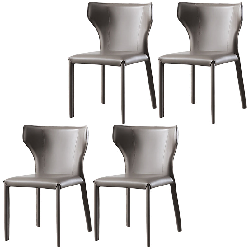 Modern Style Leather Dining Side Chair Wingback Side Armless Chair for Restaurant Use