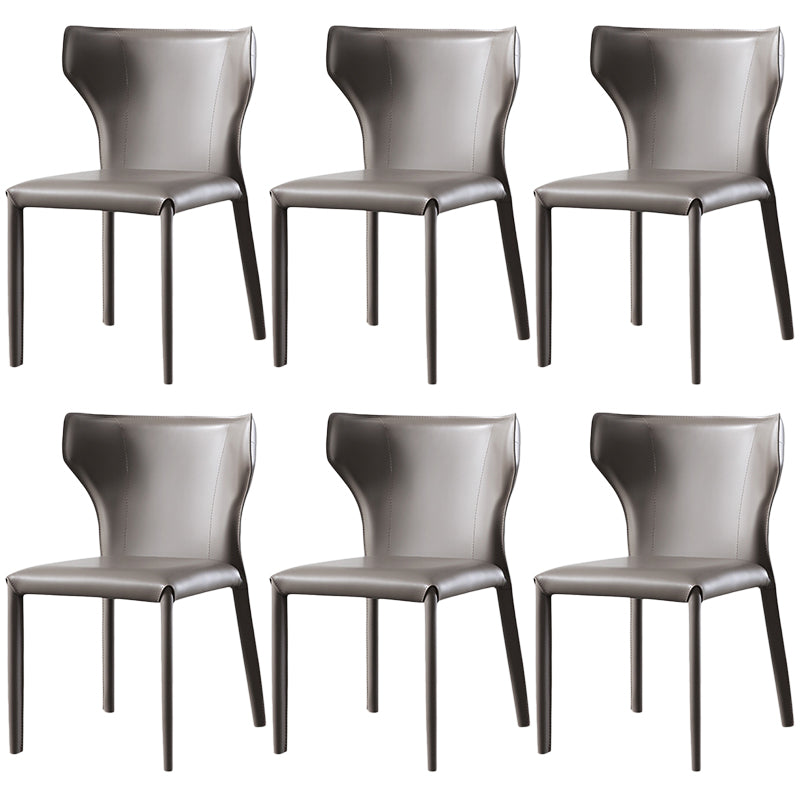 Modern Style Leather Dining Side Chair Wingback Side Armless Chair for Restaurant Use