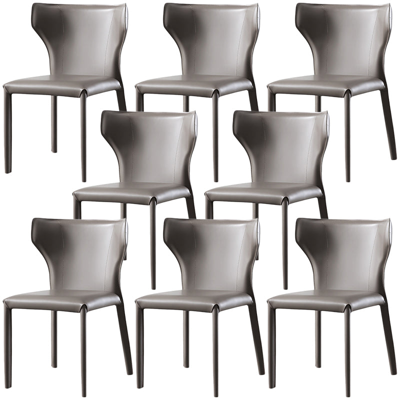 Modern Style Leather Dining Side Chair Wingback Side Armless Chair for Restaurant Use