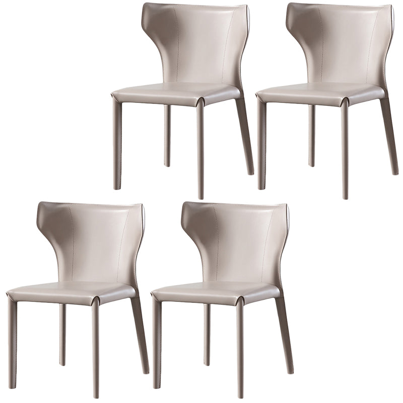 Modern Style Leather Dining Side Chair Wingback Side Armless Chair for Restaurant Use