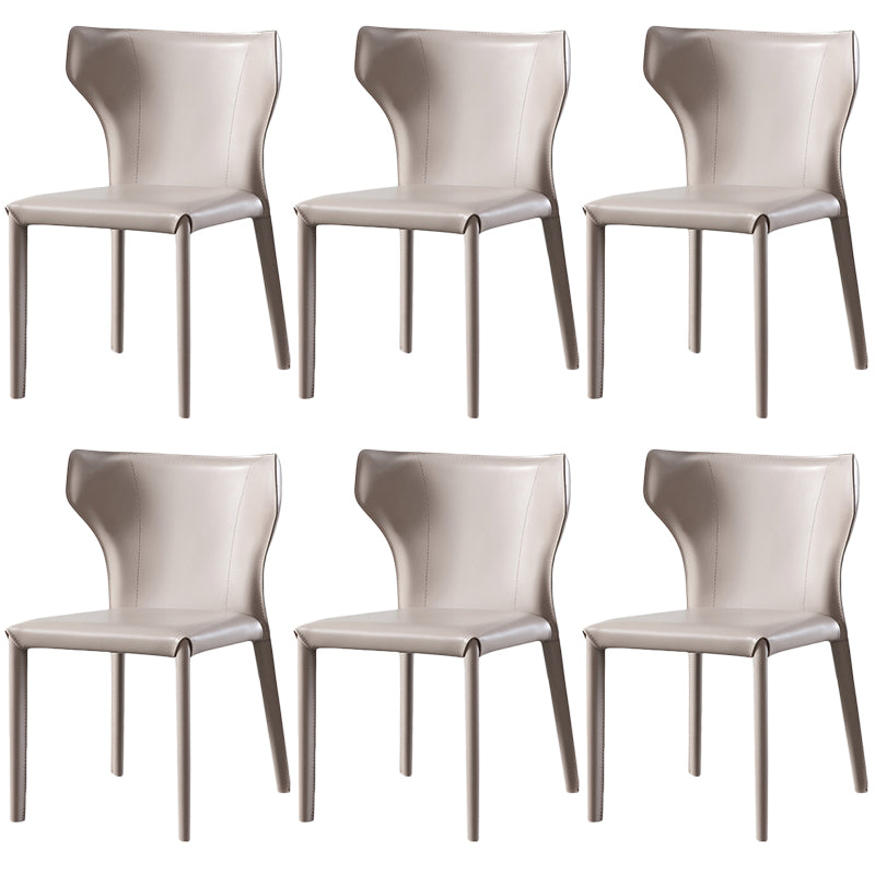 Modern Style Leather Dining Side Chair Wingback Side Armless Chair for Restaurant Use