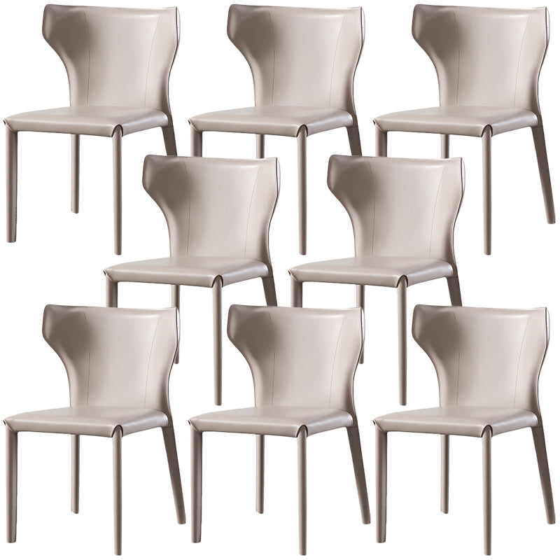 Modern Style Leather Dining Side Chair Wingback Side Armless Chair for Restaurant Use