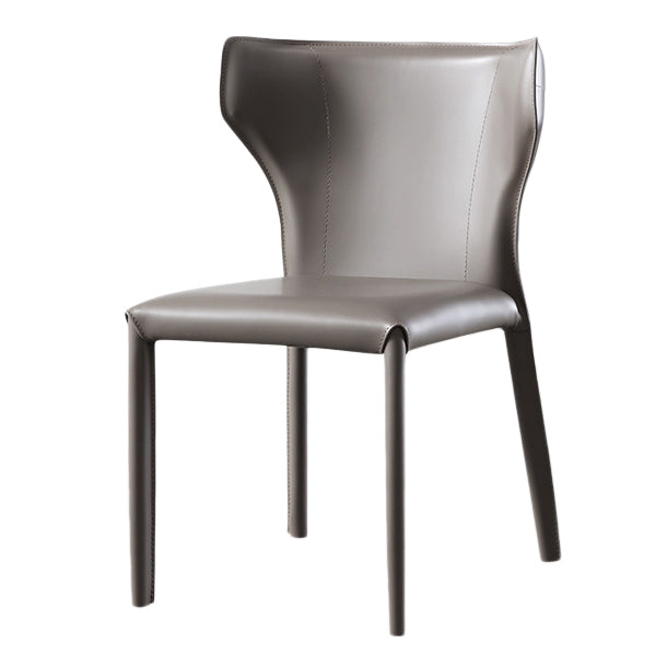 Modern Style Leather Dining Side Chair Wingback Side Armless Chair for Restaurant Use