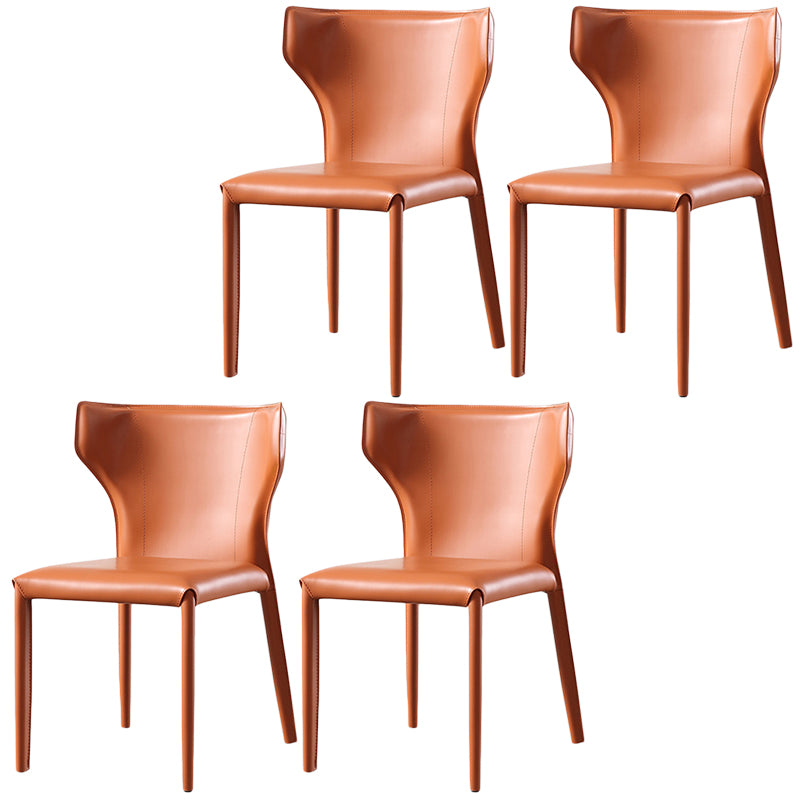Modern Style Leather Dining Side Chair Wingback Side Armless Chair for Restaurant Use