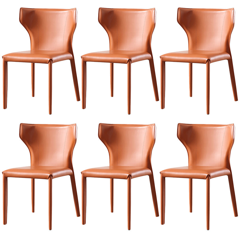 Modern Style Leather Dining Side Chair Wingback Side Armless Chair for Restaurant Use