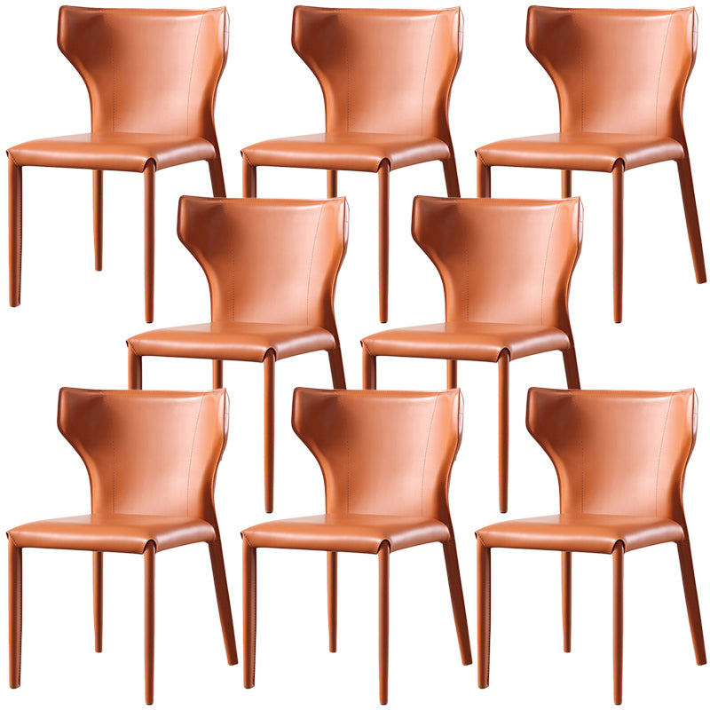 Modern Style Leather Dining Side Chair Wingback Side Armless Chair for Restaurant Use