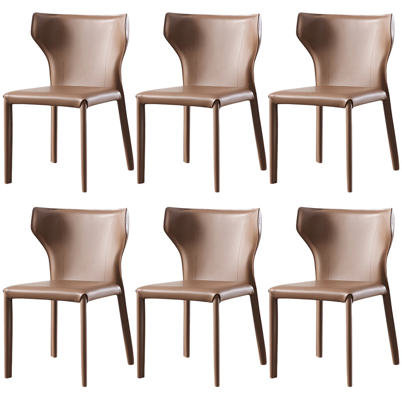 Modern Style Leather Dining Side Chair Wingback Side Armless Chair for Restaurant Use