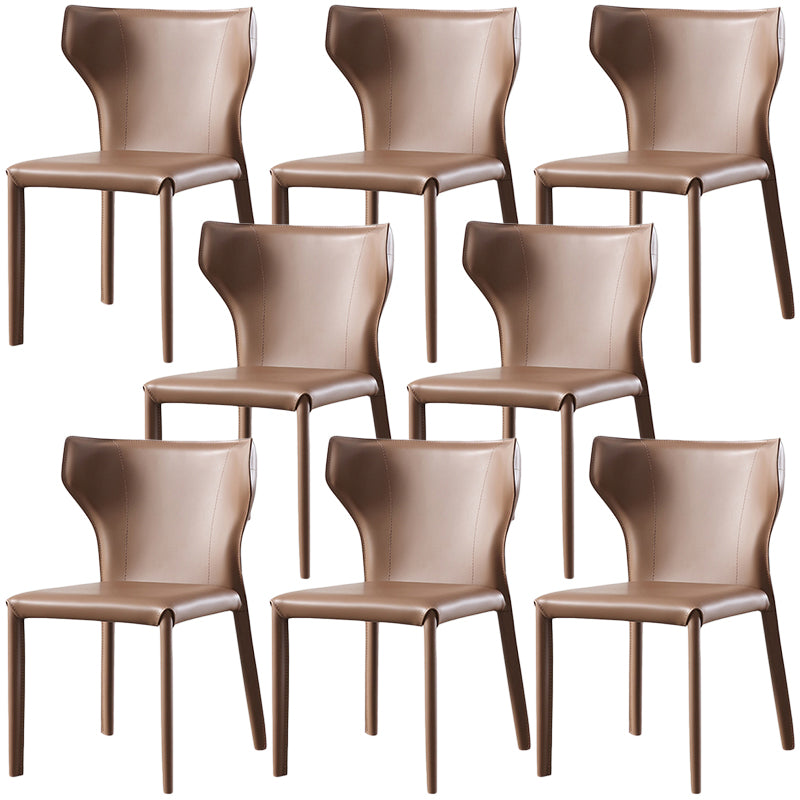 Modern Style Leather Dining Side Chair Wingback Side Armless Chair for Restaurant Use