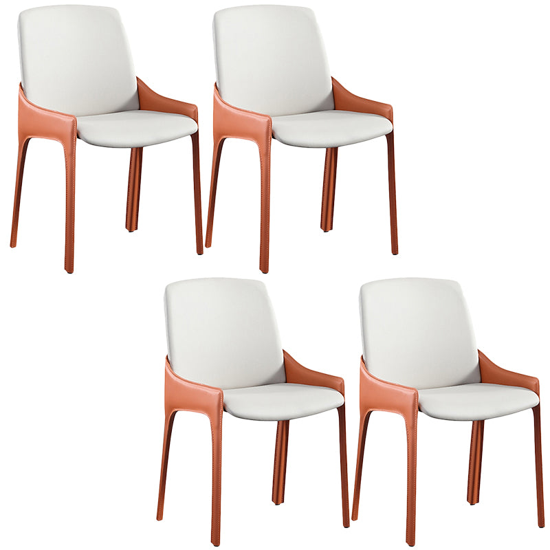 Modern Style Faux Leather Arm Dining Chairs Metal Dining Chair for Home Use