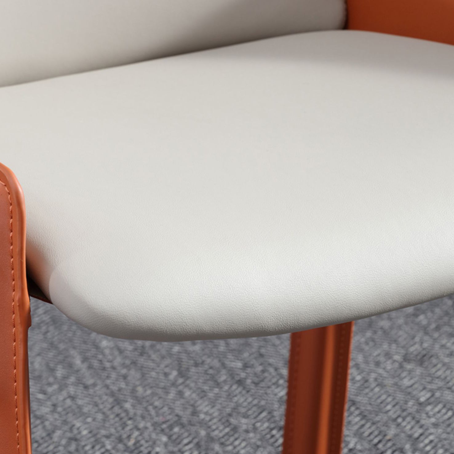 Modern Style Faux Leather Arm Dining Chairs Metal Dining Chair for Home Use