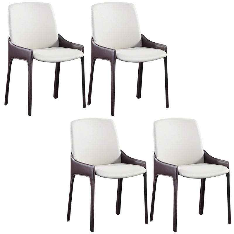 Modern Style Faux Leather Arm Dining Chairs Metal Dining Chair for Home Use