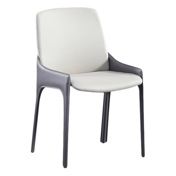 Modern Style Faux Leather Arm Dining Chairs Metal Dining Chair for Home Use