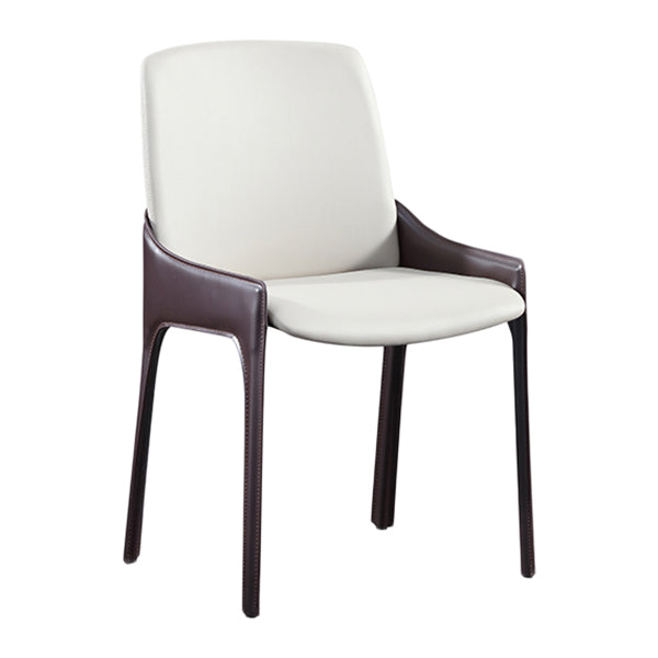 Modern Style Faux Leather Arm Dining Chairs Metal Dining Chair for Home Use