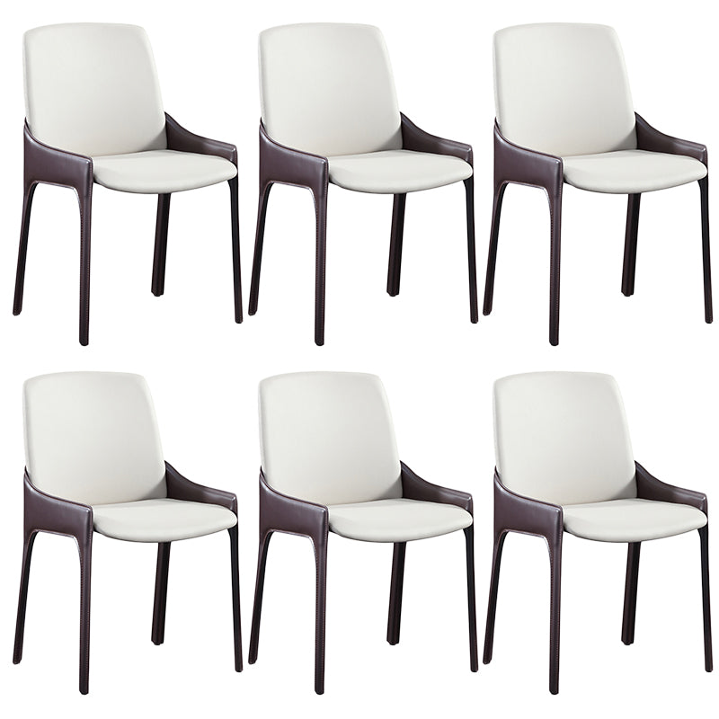 Modern Style Faux Leather Arm Dining Chairs Metal Dining Chair for Home Use