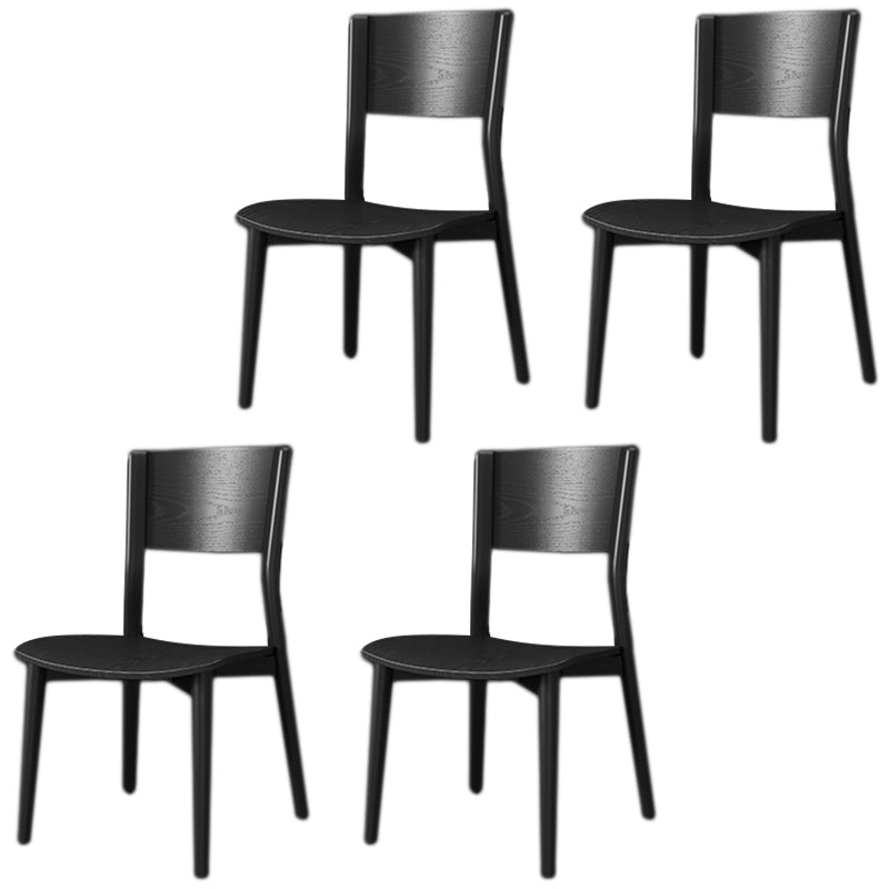 Contemporary Wood Dining Armless Chairs Open Back Dining Side Chair for Restaurant Use
