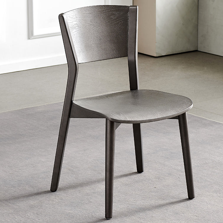 Contemporary Wood Dining Armless Chairs Open Back Dining Side Chair for Restaurant Use