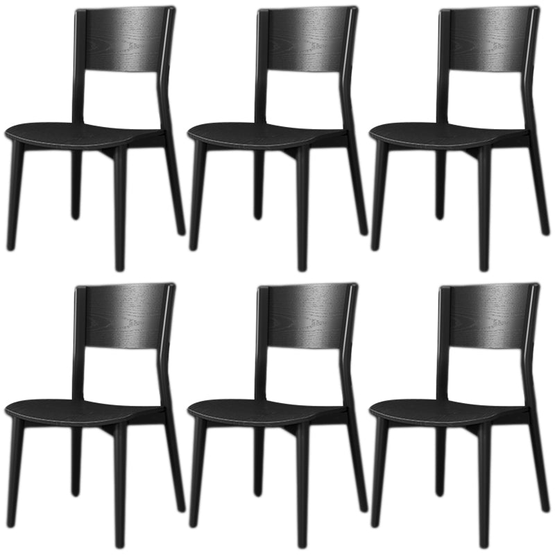 Contemporary Wood Dining Armless Chairs Open Back Dining Side Chair for Restaurant Use