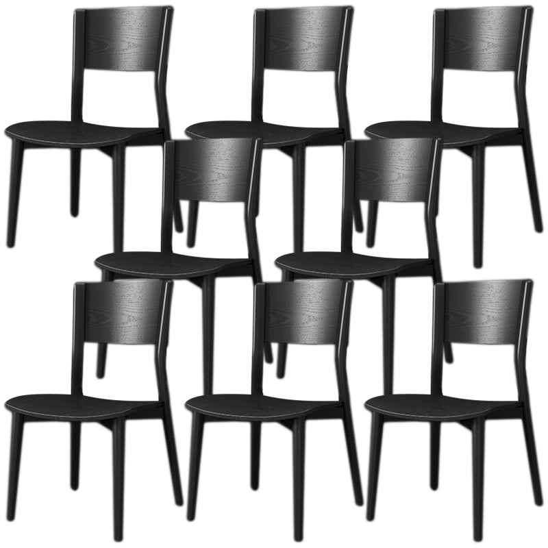 Contemporary Wood Dining Armless Chairs Open Back Dining Side Chair for Restaurant Use