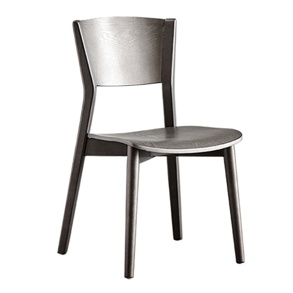 Contemporary Wood Dining Armless Chairs Open Back Dining Side Chair for Restaurant Use