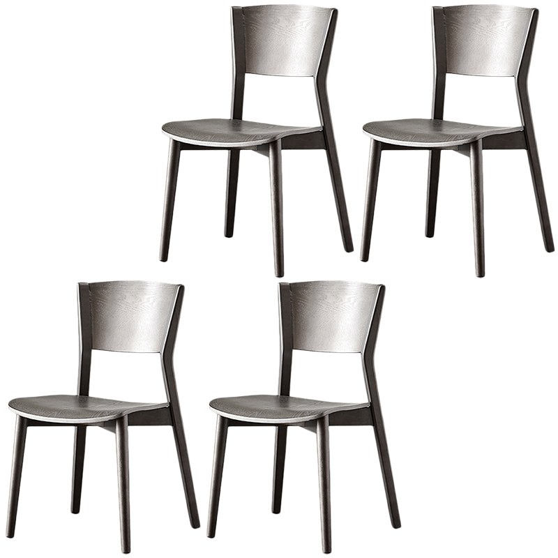 Contemporary Wood Dining Armless Chairs Open Back Dining Side Chair for Restaurant Use