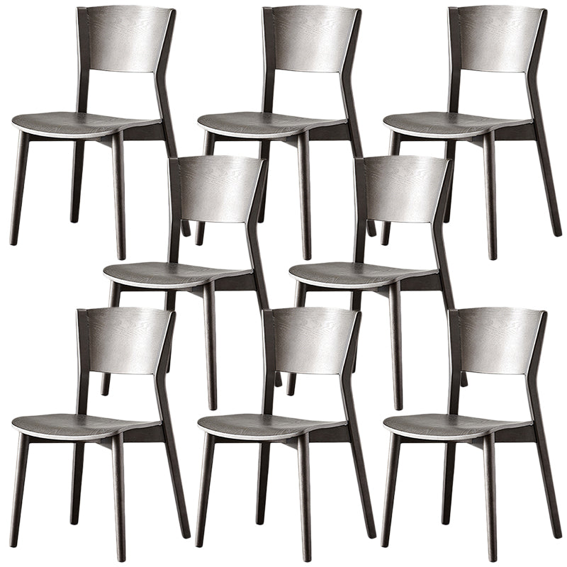 Contemporary Wood Dining Armless Chairs Open Back Dining Side Chair for Restaurant Use