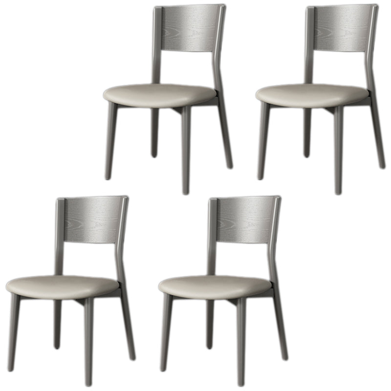 Contemporary Wood Dining Armless Chairs Open Back Dining Side Chair for Restaurant Use