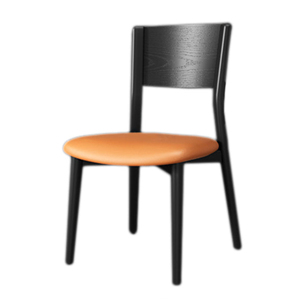 Contemporary Wood Dining Armless Chairs Open Back Dining Side Chair for Restaurant Use