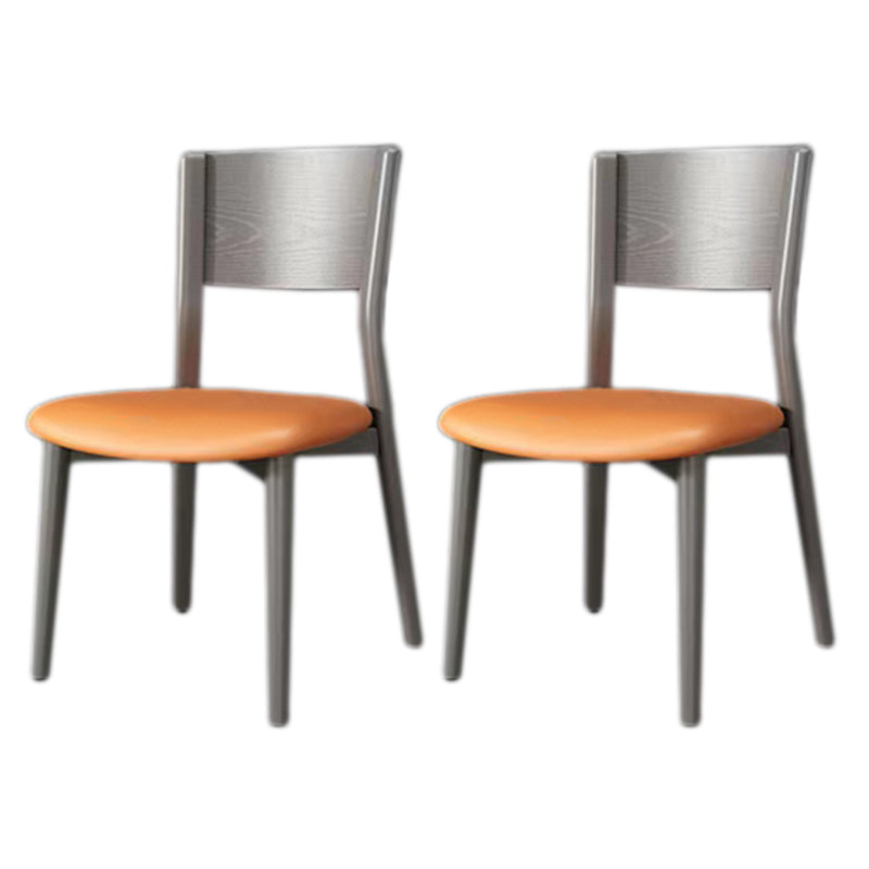 Contemporary Wood Dining Armless Chairs Open Back Dining Side Chair for Restaurant Use