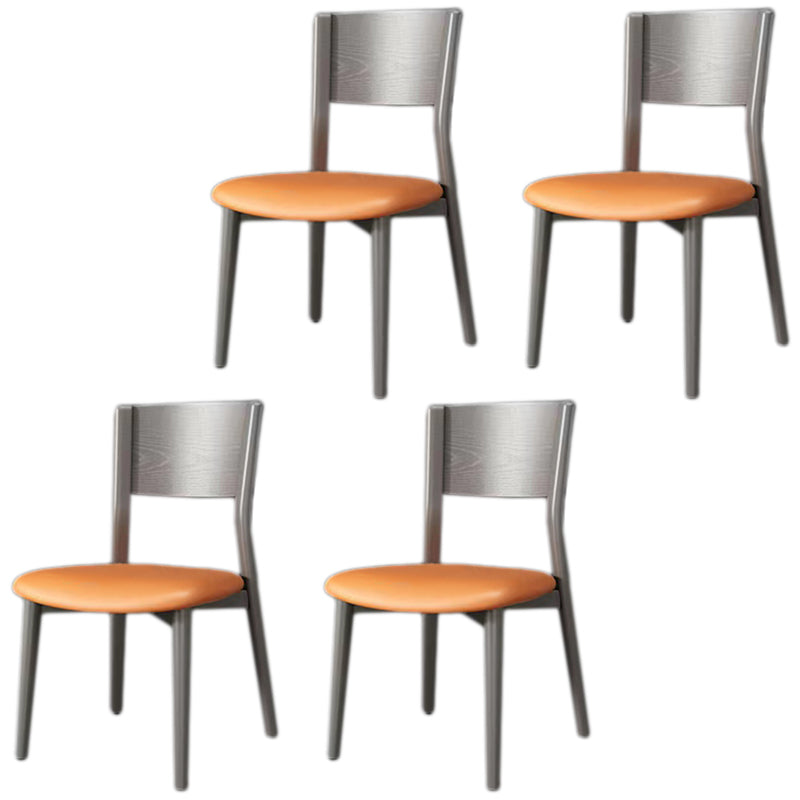 Contemporary Wood Dining Armless Chairs Open Back Dining Side Chair for Restaurant Use