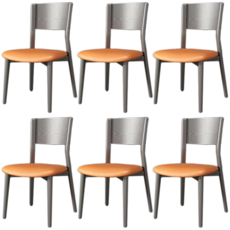 Contemporary Wood Dining Armless Chairs Open Back Dining Side Chair for Restaurant Use