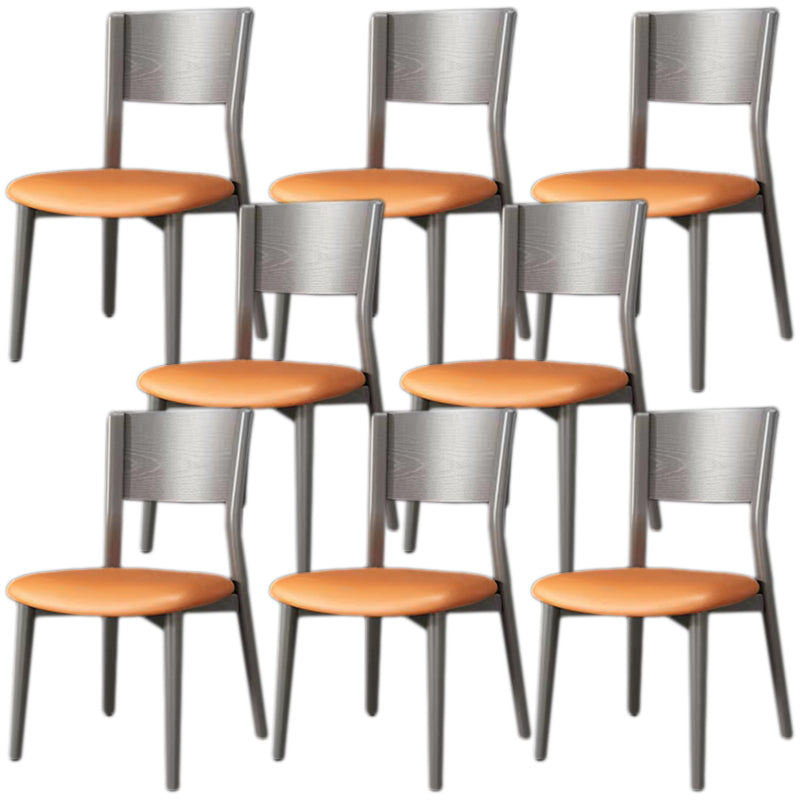 Contemporary Wood Dining Armless Chairs Open Back Dining Side Chair for Restaurant Use