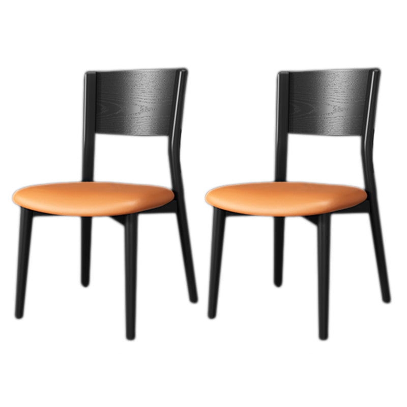 Contemporary Wood Dining Armless Chairs Open Back Dining Side Chair for Restaurant Use