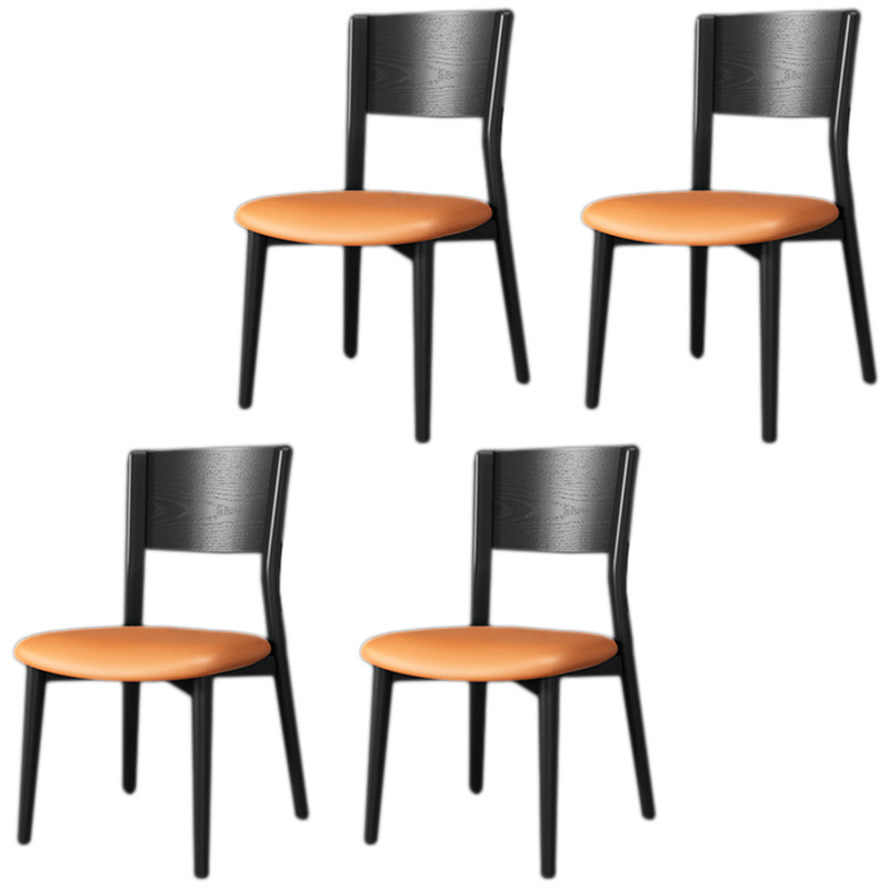 Contemporary Wood Dining Armless Chairs Open Back Dining Side Chair for Restaurant Use