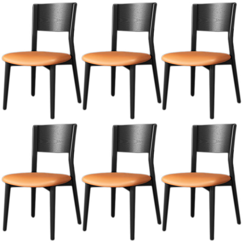 Contemporary Wood Dining Armless Chairs Open Back Dining Side Chair for Restaurant Use