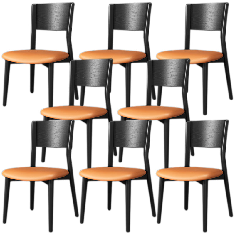 Contemporary Wood Dining Armless Chairs Open Back Dining Side Chair for Restaurant Use