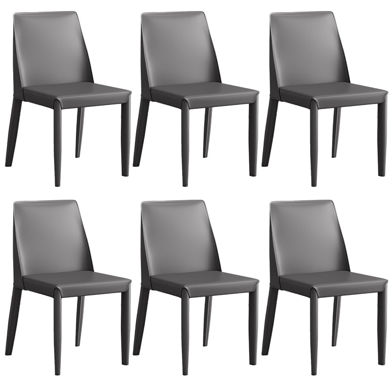 Contemporary Leather Dining Chair Parsons Chair in Matte Finish for Kitchen