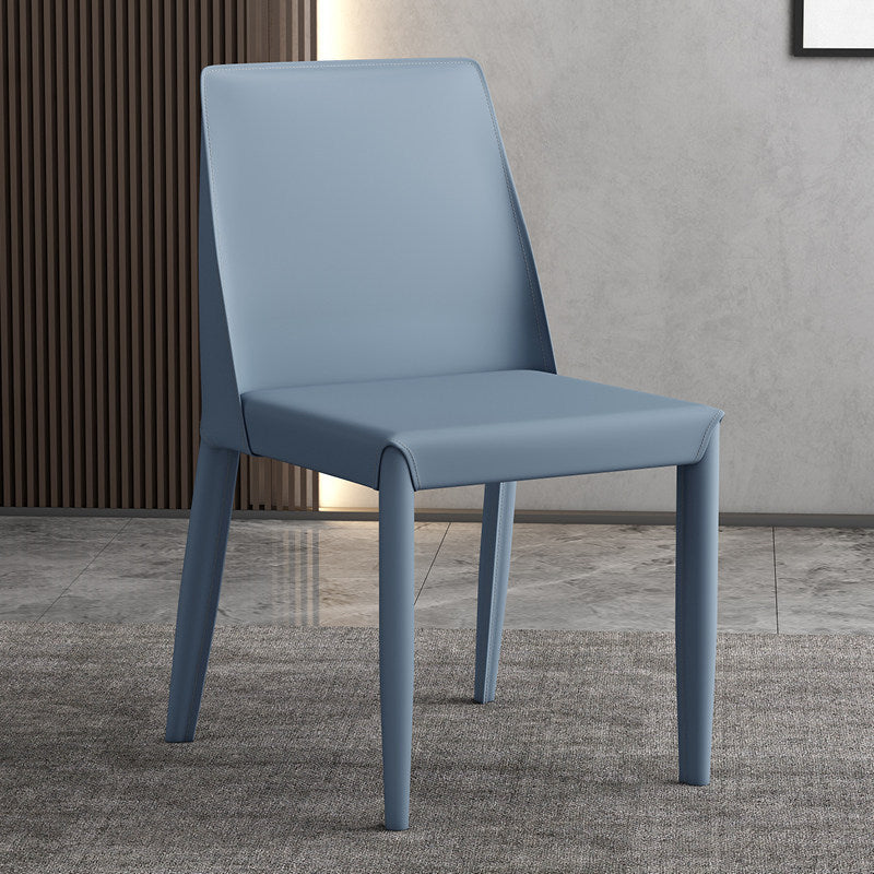 Contemporary Leather Dining Chair Parsons Chair in Matte Finish for Kitchen