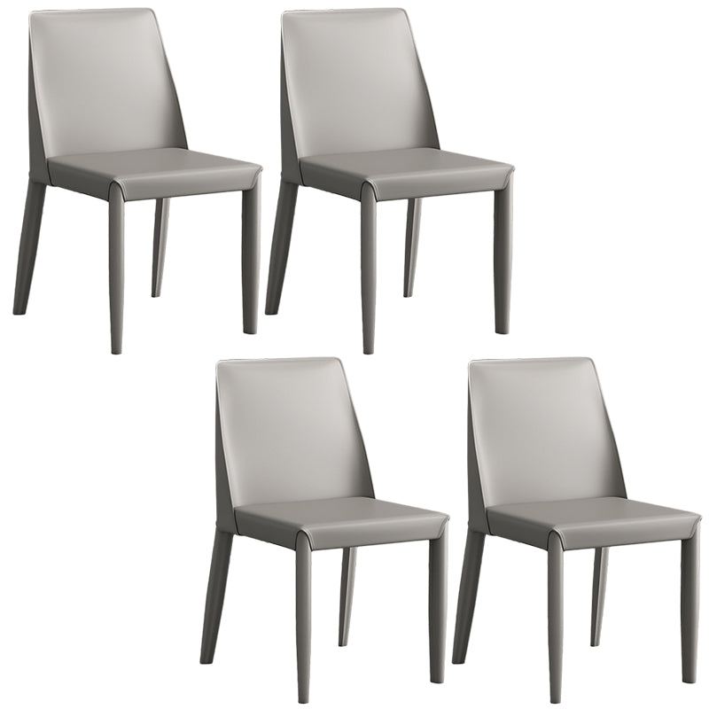 Contemporary Leather Dining Chair Parsons Chair in Matte Finish for Kitchen