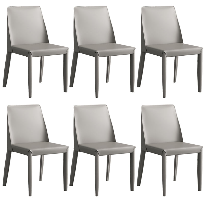 Contemporary Leather Dining Chair Parsons Chair in Matte Finish for Kitchen