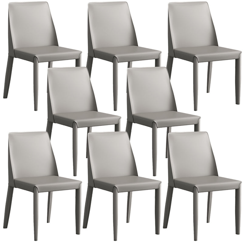 Contemporary Leather Dining Chair Parsons Chair in Matte Finish for Kitchen