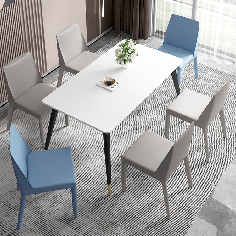 Contemporary Leather Dining Chair Parsons Chair in Matte Finish for Kitchen